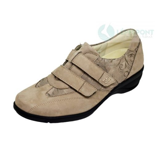 Waldlaufer kényelmi tépőzáras cipő Haga nubuk mintás drapp