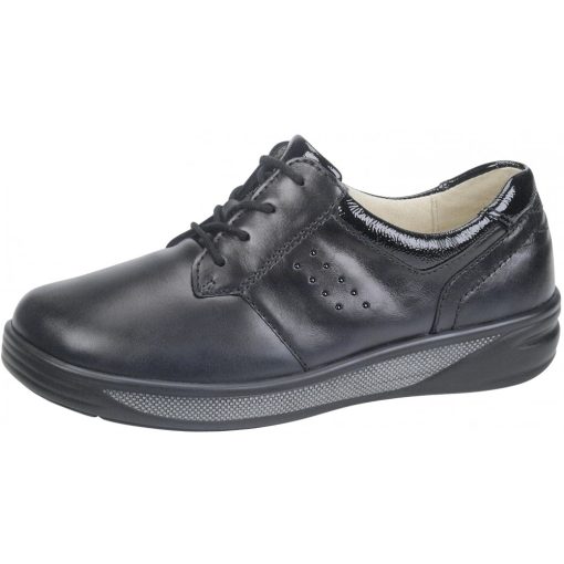 Waldlaufer kényelmi fűzős cipő Halva bőr/lakkbőr fekete