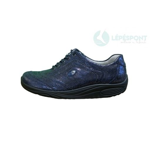 Waldlaufer dynamic gördülő talpú fűzős cipő Herina bőr mintás kék