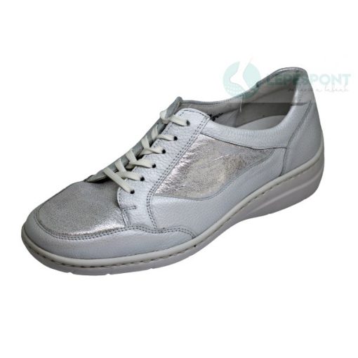 Waldlaufer kényelmi fűzős cipő Hania bőr ezüst
